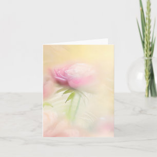 Soft pink watercolor rose customizable card