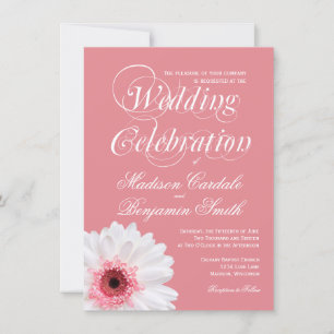 Soft Pink White Daisy Wedding Invitations