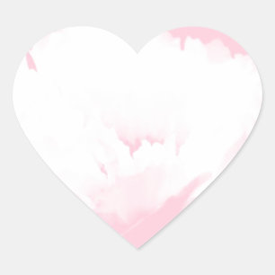 Soft Pink White Peony - Floral Heart Sticker