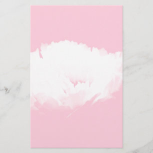 Soft Pink White Peony Floral Stationery