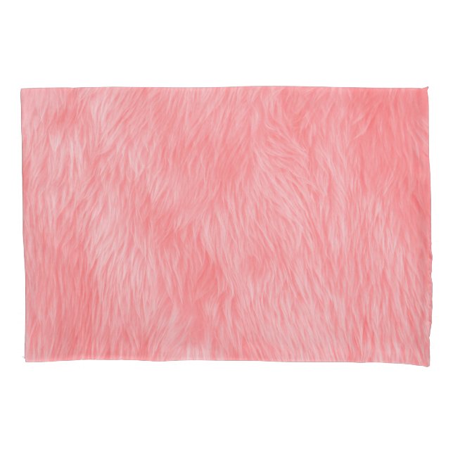 Soft Pink Wool Fur Texture Pillowcase (Front)