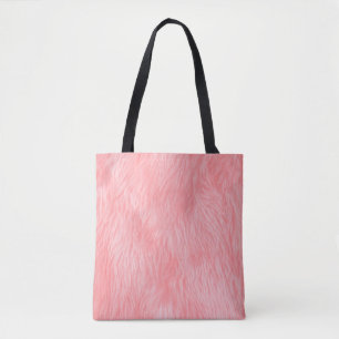 Soft Pink Wool Fur Texture Tote Bag