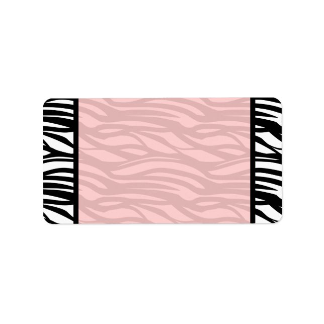 Soft Pink Zebra Blank Labels (Front)
