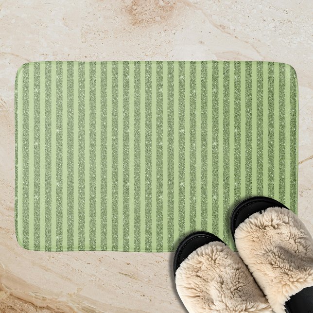 Soft Pistachio Glitter Style Minimal Pattern Bath Mat (Creator Uploaded)