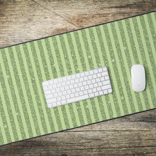Soft Pistachio Glitter Style Minimal Pattern Desk Mat