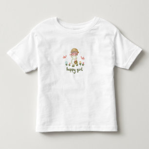 Soft & Playful Design Sweet Cartoon Girl tshirt