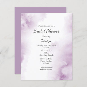 Soft Plum Mauve Watercolor Abstract Frame Invitation