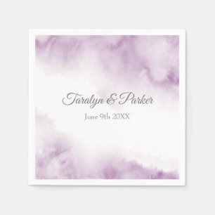 Soft Plum Mauve Watercolor Abstract Frame Napkin