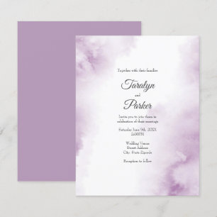 Soft Plum Mauve Watercolor Abstract Invitation