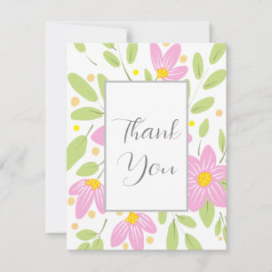 Soft Plum Pink Floral Bouquet Thank You Card