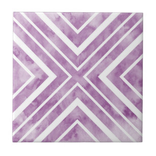Soft Plum Watercolor Geometric Tile