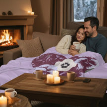 Soft Polar Blanket "Violet Heart" 