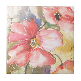 Soft Poppies I Tile