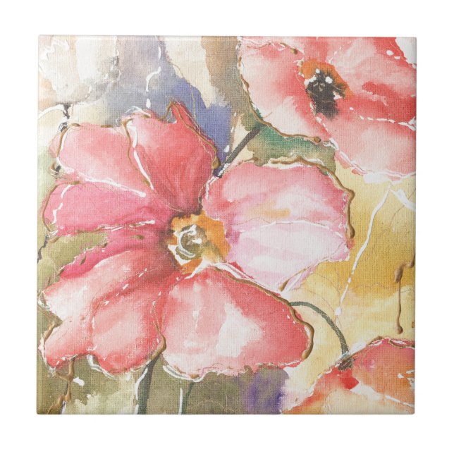Soft Poppies I Tile (Front)