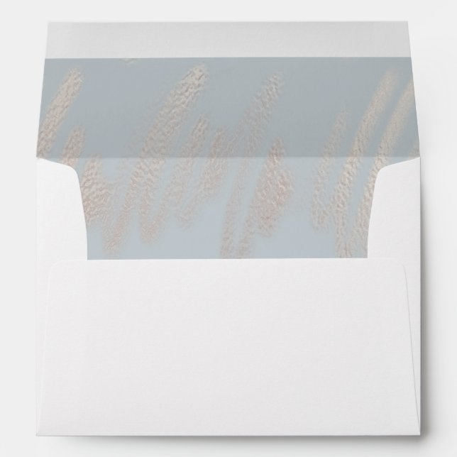 Soft Powder Blue Abstract Wedding Envelope Liner (Back (Bottom))