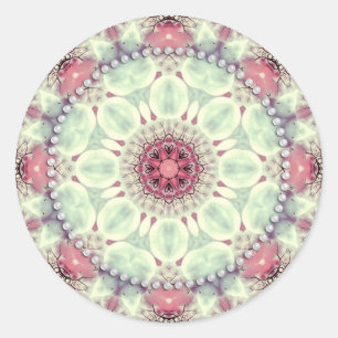 Soft Pretty Kaleidoscope Mandala Classic Round Sticker