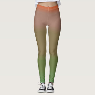 Soft Pretty Orange Blended Colour Leggings