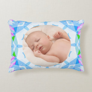 Soft Pretty Pastels Custom Christmas Photo Picture Accent Pillow