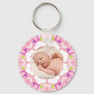 Soft Pretty Pastels Custom Christmas Photo Picture Keychain