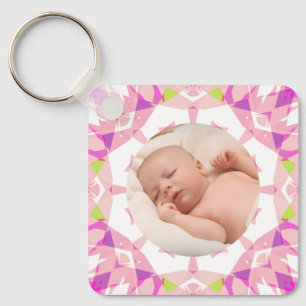 Soft Pretty Pastels Custom Christmas Photo Picture Keychain