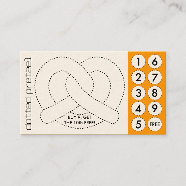 soft pretzel cut out punch cards (Front)