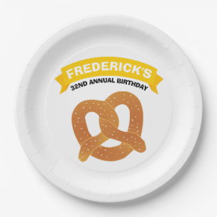 Soft Pretzel Party Paper Plate