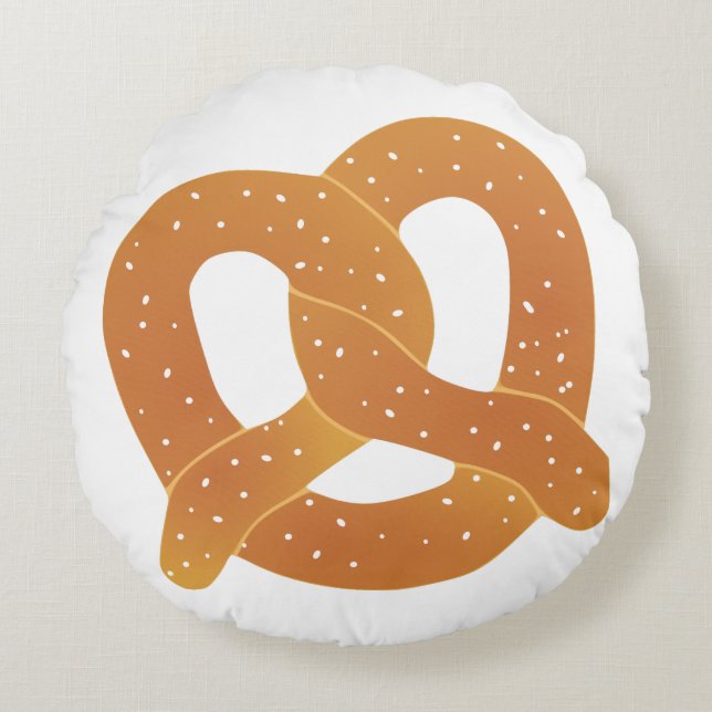 Soft Pretzel Round Pillow (Front)