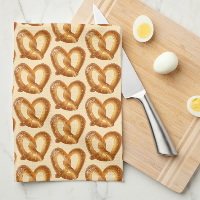 Soft Pretzel With Salt Kitchen Towel (Quarter Fold)