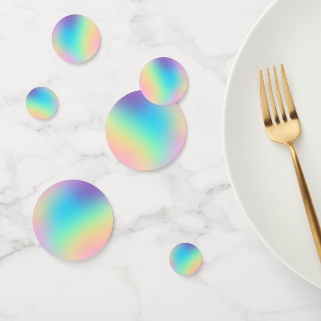 Soft Prismatic Pastel Gradient Table Confetti (Group)