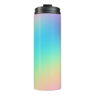 Soft Prismatic Pastel Rainbow Gradient Flask Thermal Tumbler