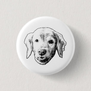 Soft Pup Smile 1 Inch Round Button