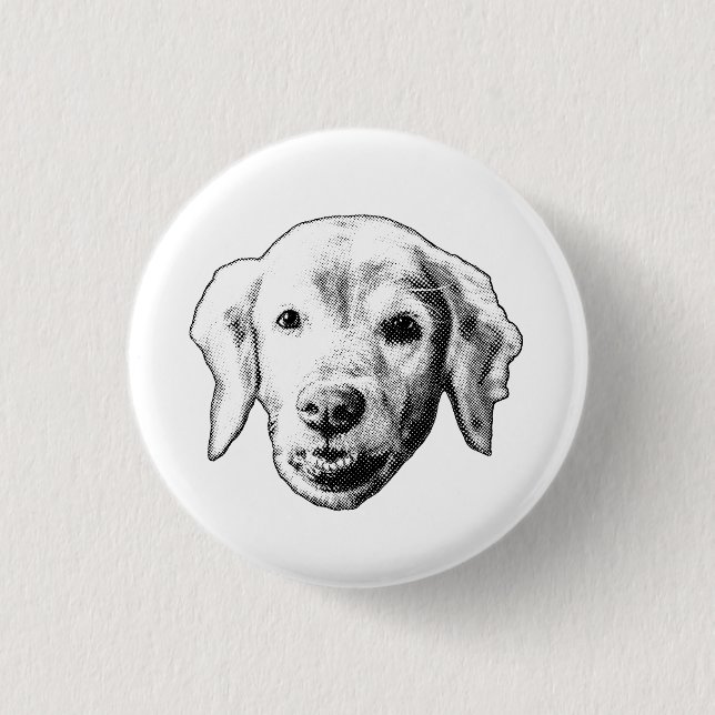 Soft Pup Smile 1 Inch Round Button (Front)