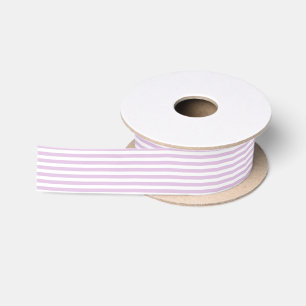 Soft Purple and White Stripes Ribbon Satin Ribbon