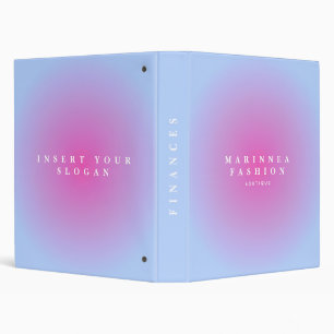 Soft Purple Blue Gradient Aura 3 Ring Binder