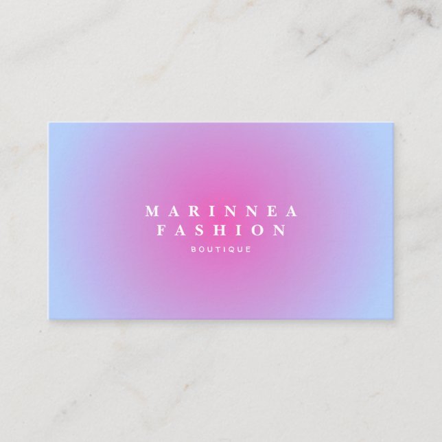 Soft Purple Blue Gradient Aura Business Card (Front)