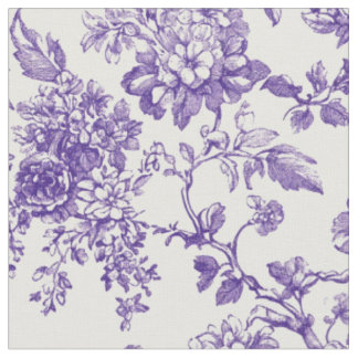 Soft Purple Botanical Toile Fabric