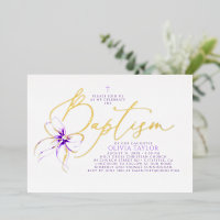 Soft Purple Bow Elegant Minimalist Modern Baptism