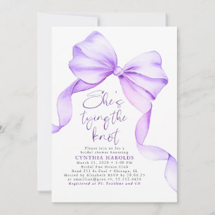Soft Purple Bow She's Tying the Knot Bridal Shower Invitation