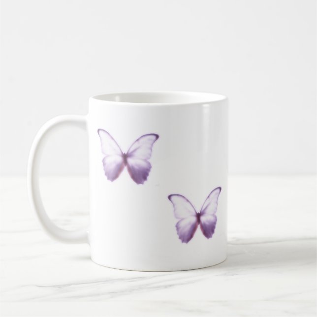 Soft Purple Butterfly Mug (Left)