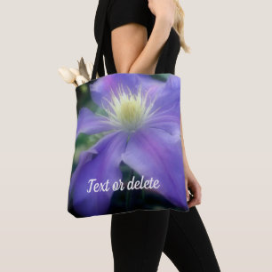 Soft Purple Clematis Flower Personalized Tote Bag
