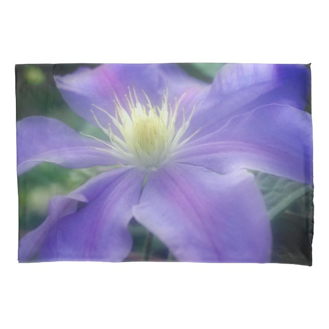 Soft Purple Clematis Flower  Pillowcase (Front)