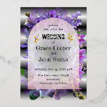 Soft purple floral with black and white background