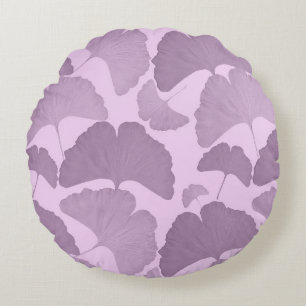 Soft Purple Ginkgo Botanical Dream 1 Round Pillow