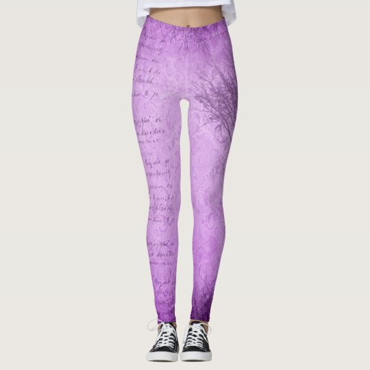 Soft Purple Grunge with Tree Leggings