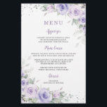 Soft Purple Lavender Floral Greenery Menu Sheet<br><div class="desc">Personalize these budget floral menu sheets easily and quickly. Simply click the customize it further button to edit the texts, change fonts and fonts colours. Featuring pretty pastel lavender purple flowers, delicate greenery and silver elements. This versatile design is perfect for many occasions including wedding, bridal shower, baby shower, birthday...</div>