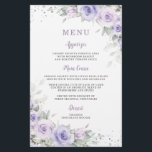 Soft Purple Lavender Floral Greenery Menu Sheet<br><div class="desc">Personalize these budget floral menu sheets easily and quickly. Simply click the customize it further button to edit the texts, change fonts and fonts colours. Featuring pretty pastel lavender purple flowers, delicate greenery and silver elements. This versatile design is perfect for many occasions including wedding, bridal shower, baby shower, birthday...</div>