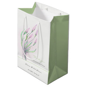 Soft Purple Lilies Bridal Shower Medium Gift Bag