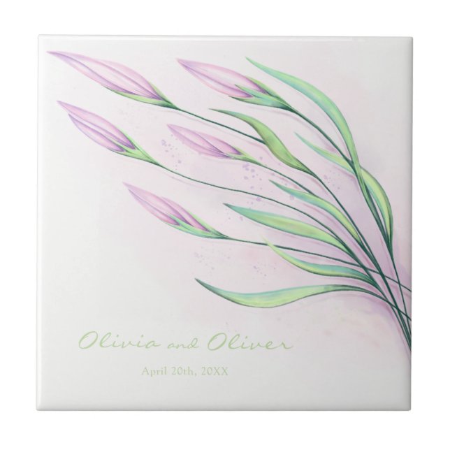 Soft Purple Lilies Tile (Front)
