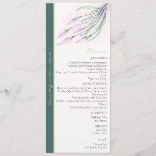 Soft Purple Lilies Wedding Menu