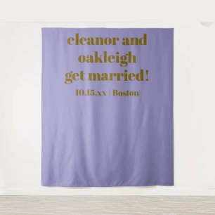 Soft Purple Modern Wedding Custom Photo Backdrop Tapestry